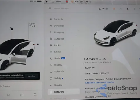 2020 Tesla Model 3 Standard Range Plus Rear-Wheel Drive/Standard Range Rear-Wheel Drive from USA, damaged, VIN 5YJ3E1EA7LF659172